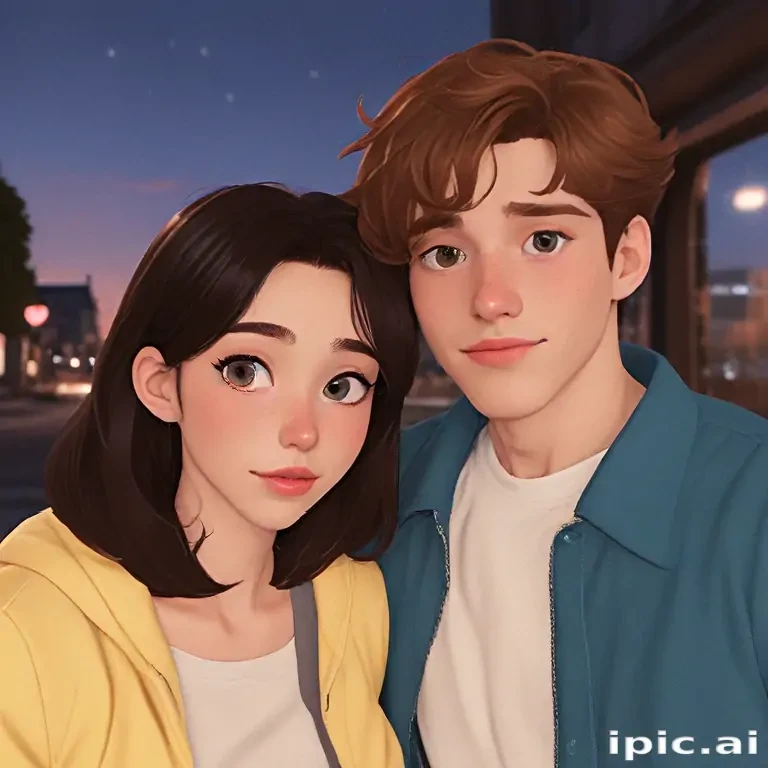 cartoon couple aesthetic