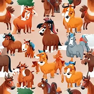 horses cartoon