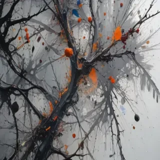 transparent paint splatter