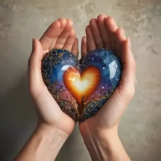 hand heart aesthetic