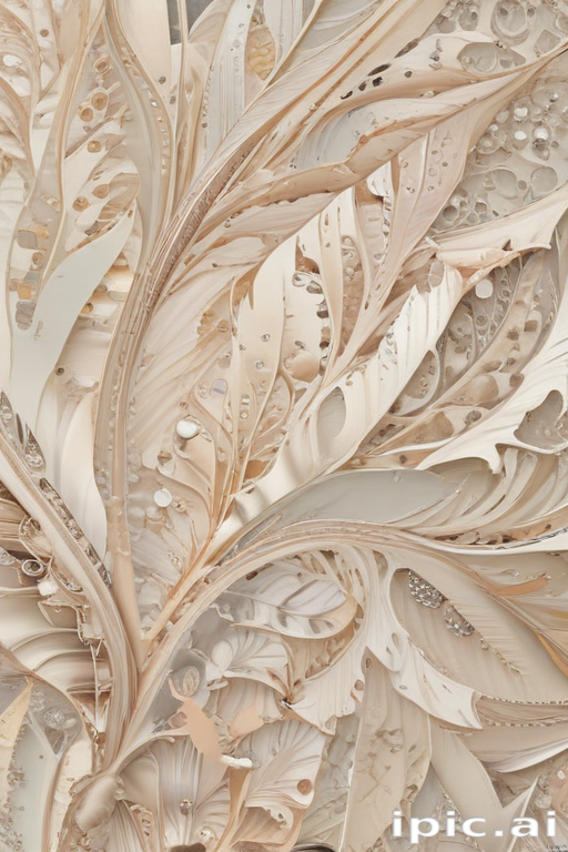 Intricate Textures and Patterns of Elegant Leaves in Soft Neutral Tones