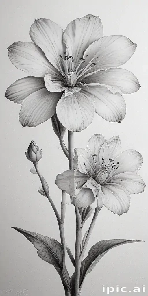 pencil drawings of flowers