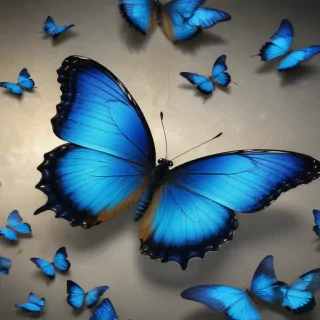 aesthetic blue butterfly
