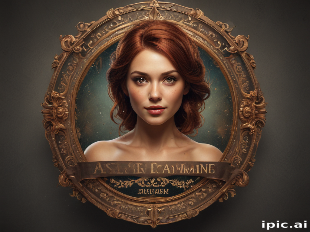 Elegant Portrait of a Woman Framed in a Decorative Vintage Style