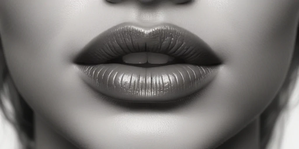 lips clipart black and white