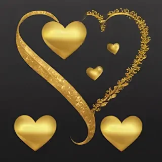gold heart clipart