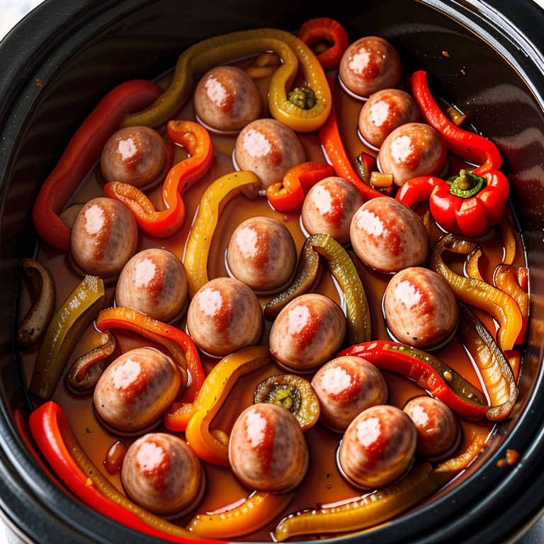 sausage onions and peppers in crock pot