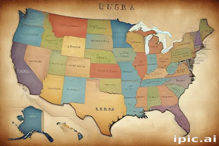 usa map with states
