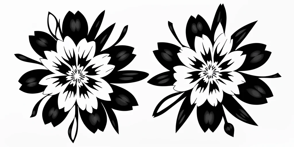 flower clip art black and white