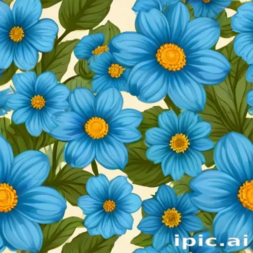 blue flowers clipart
