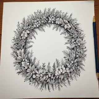 wreath drawing