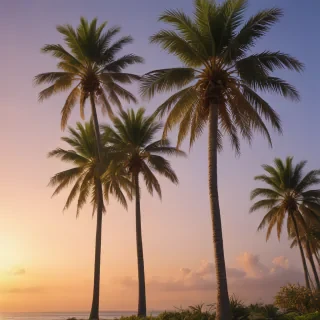 transparent palm trees