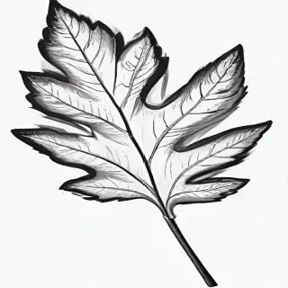 black and white clipart leaf