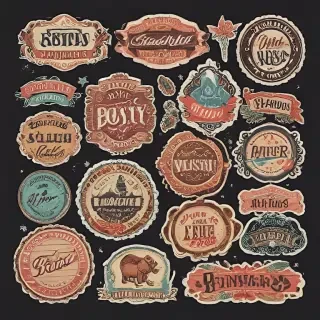 vintage stickers png
