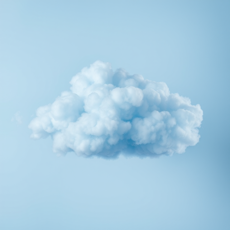 Generate a fluffy, textured blue cloud set against a soft gradient background, captured with a DSLR camera at f/2.8 aperture, 50mm lens, ISO 100, and natural lighting for enhanced quality.