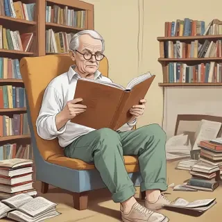 cartoon of reading