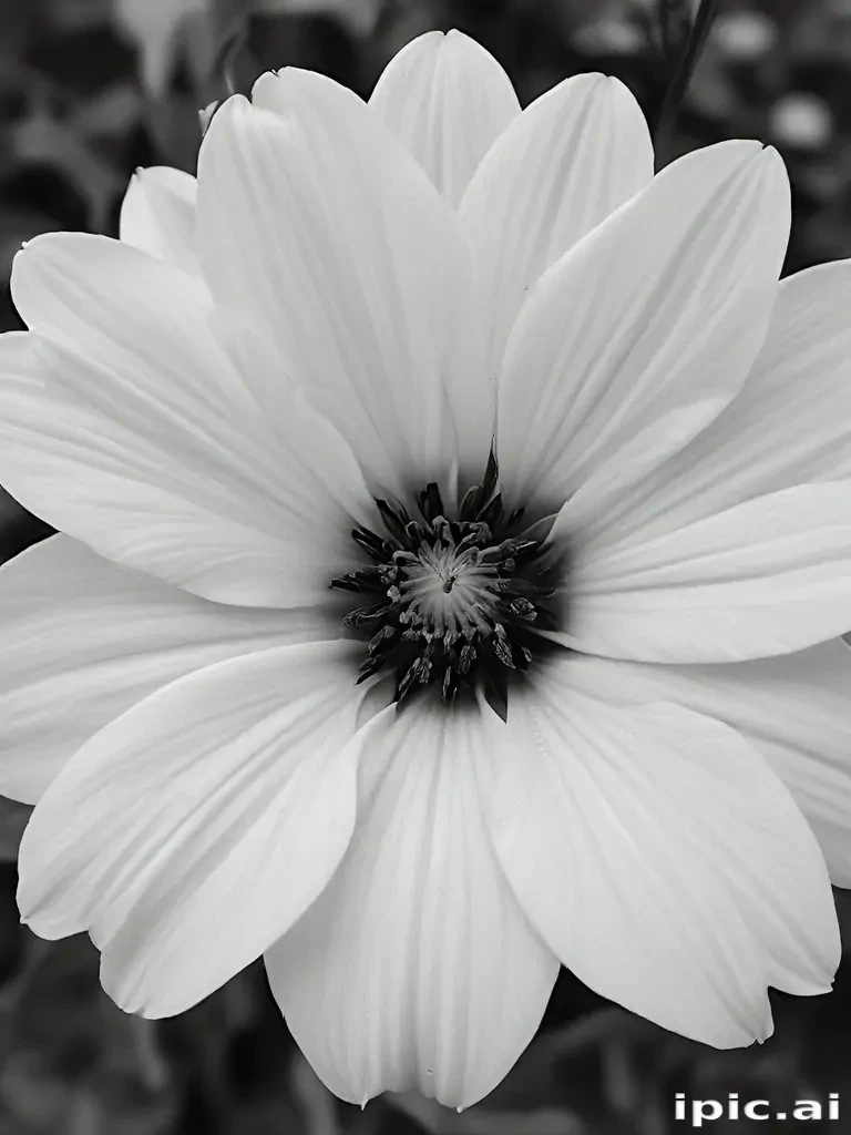 black and white flower