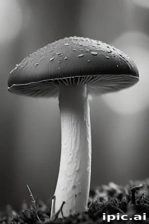 mushroom black and white