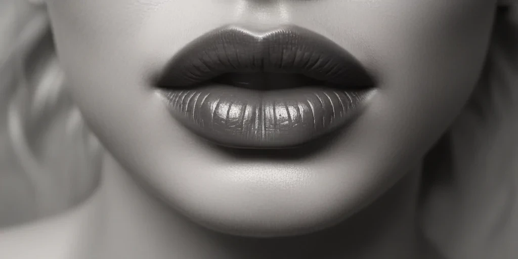 lips clipart black and white