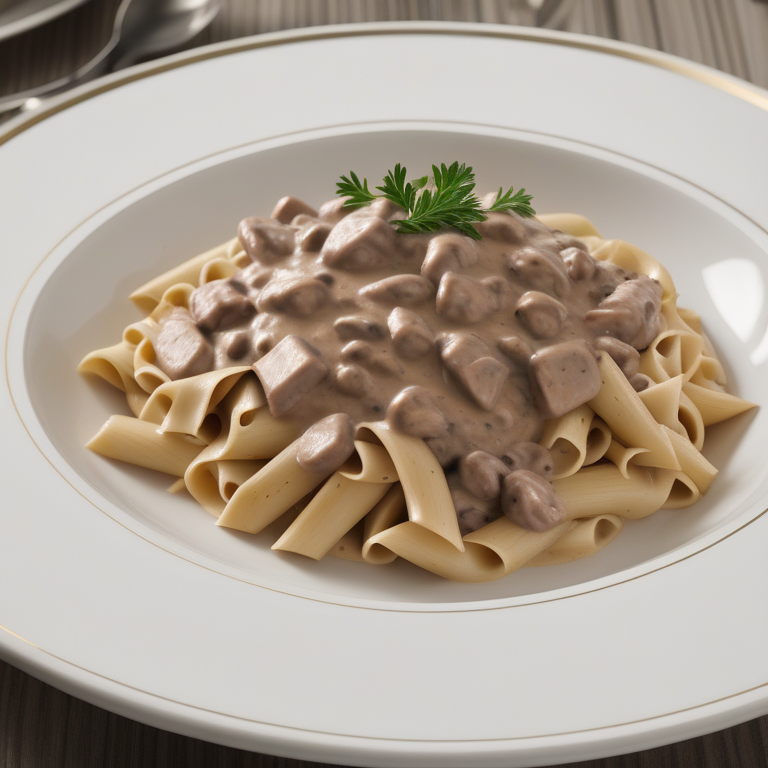 what is stroganoff served with
