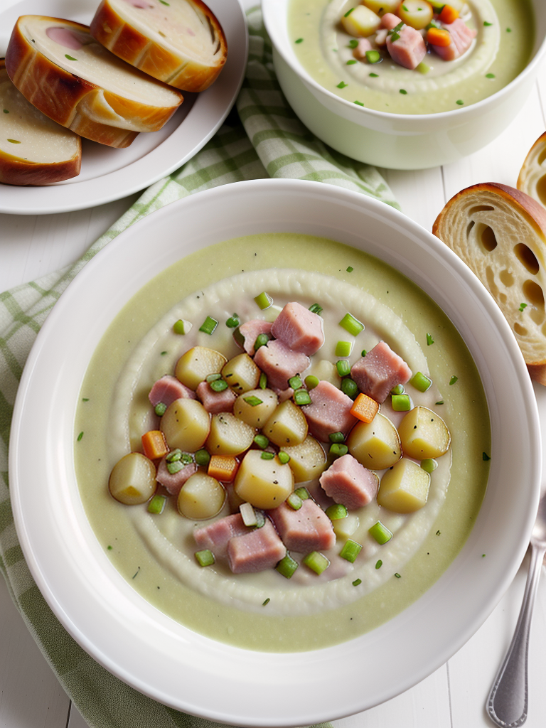 leek and potato soup with ham