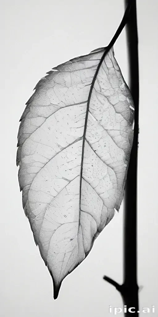 leaf white and black