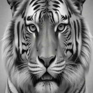 tiger clipart black and white