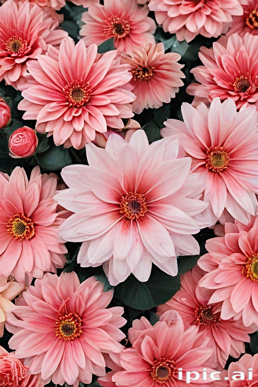 Pink Flowers Array A Beautiful Array of Pink Flowers Displaying Nature's Vibrant Colors ...