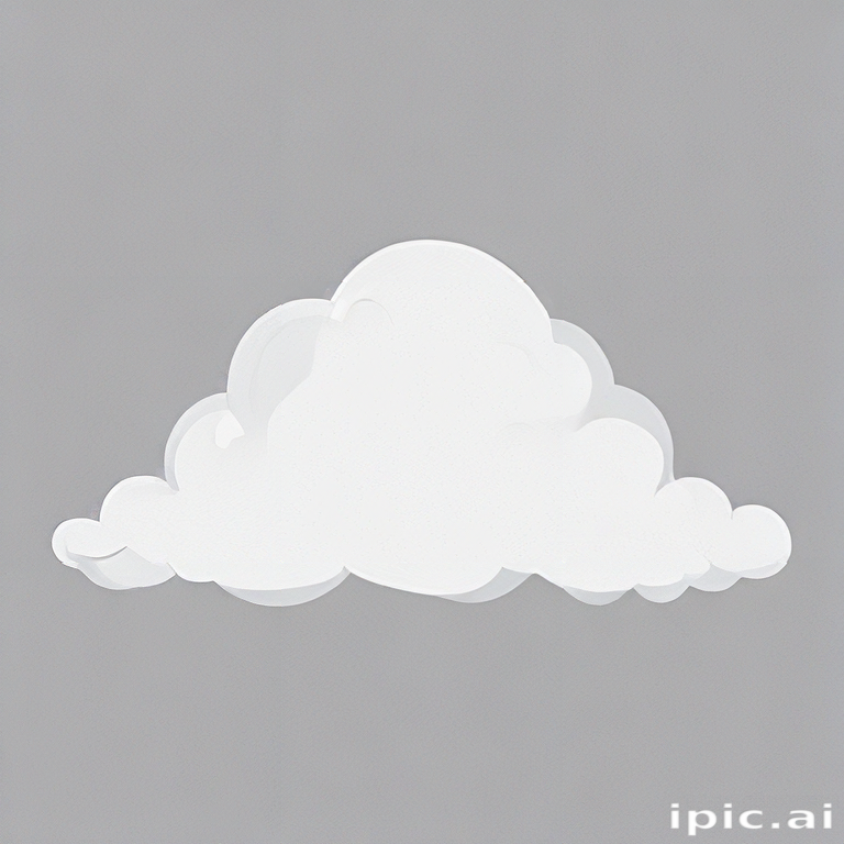 A Soft, Fluffy White Cloud Against a Subtle Gray Background Sky.