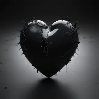 broken black heart