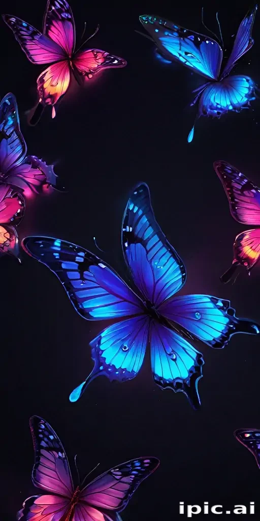 neon butterfly wallpaper