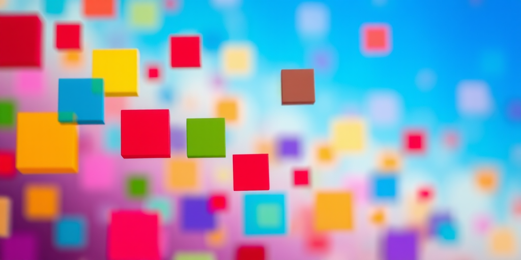 Colorful Floating Squares Against a Vibrant Abstract Background of ...