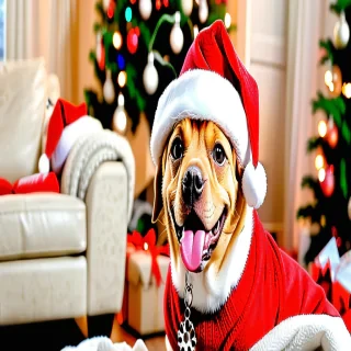 pictures of dogs christmas