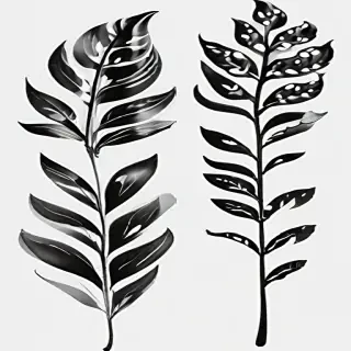 black and white leaf clip art