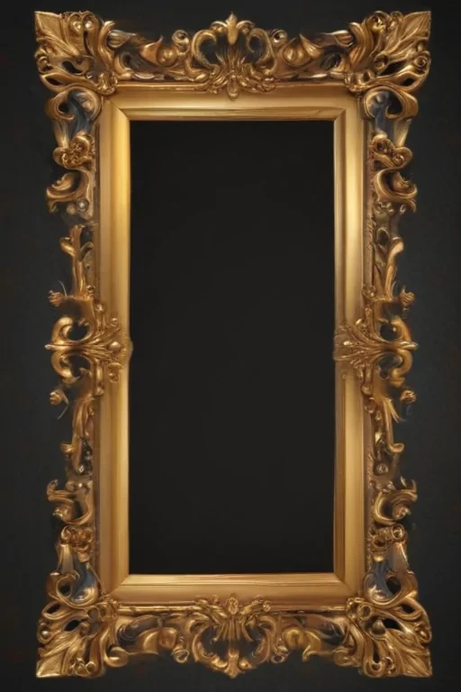 rectangle gold frame png