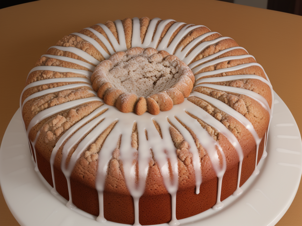 coffee cake with cross-sectional swirls