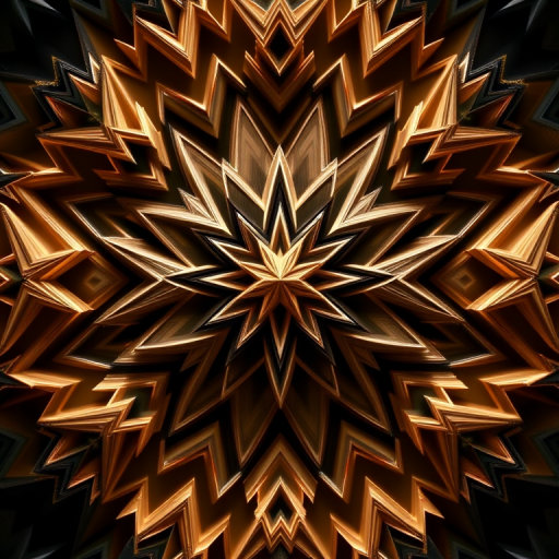 create a 3D geometric pattern of layered star shapes arranged in a grid, high contrast lighting to emphasize depth, captured with a DSLR camera, f/8 aperture, ISO 100, 50mm lens, top-down view, digital rendering style