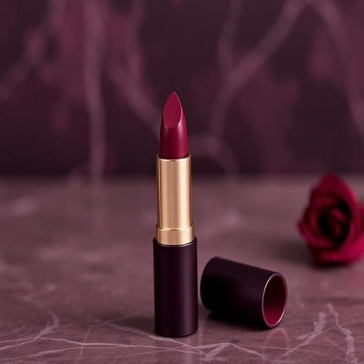 Deep plum satin lipstick "Velvet Twilight" with a creamy texture and rich color payoff, ideal for sophisticated evening looks and fall makeup, infused with nourishing ingredients