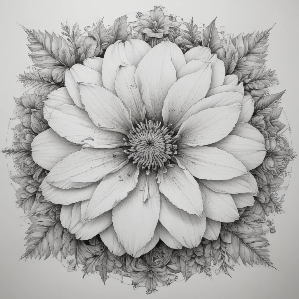 flower drawing for coloring