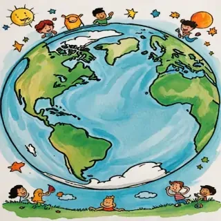 earth cartoon drawing