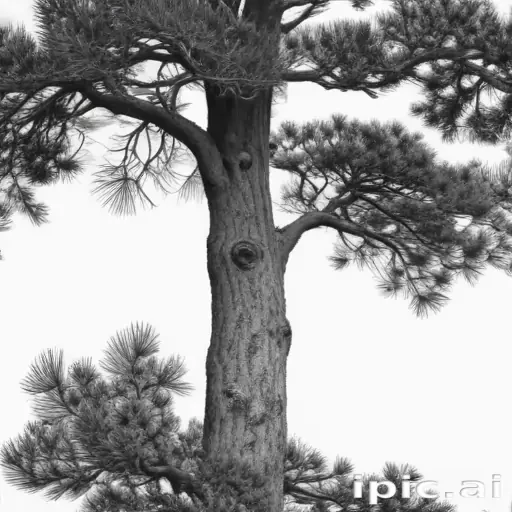black and white pine tree clipart