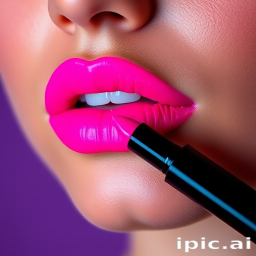 Neon pink lip marker called "Pop Art Pout," creating a vibrant, long-lasting stain with a precise felt-tip applicator