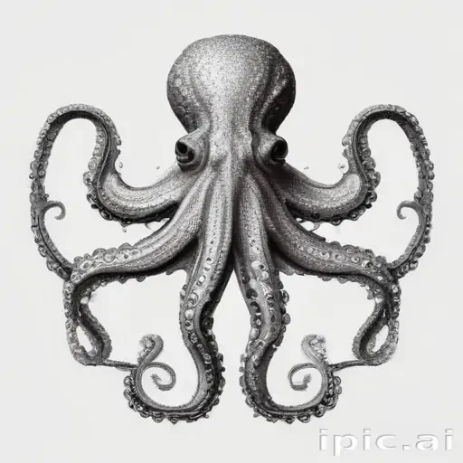 octopus clipart black and white