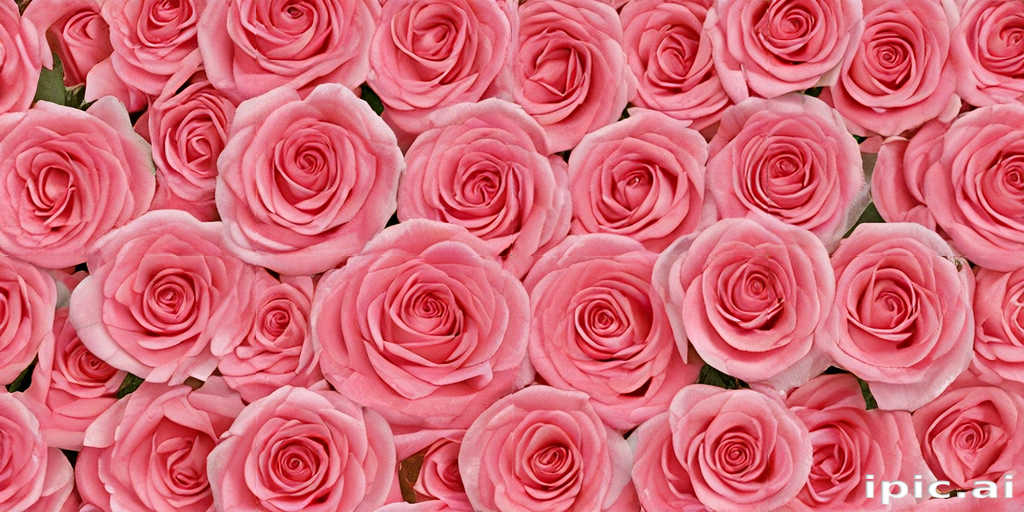 A Beautiful Arrangement of Lush Pink Roses in Full Bloom