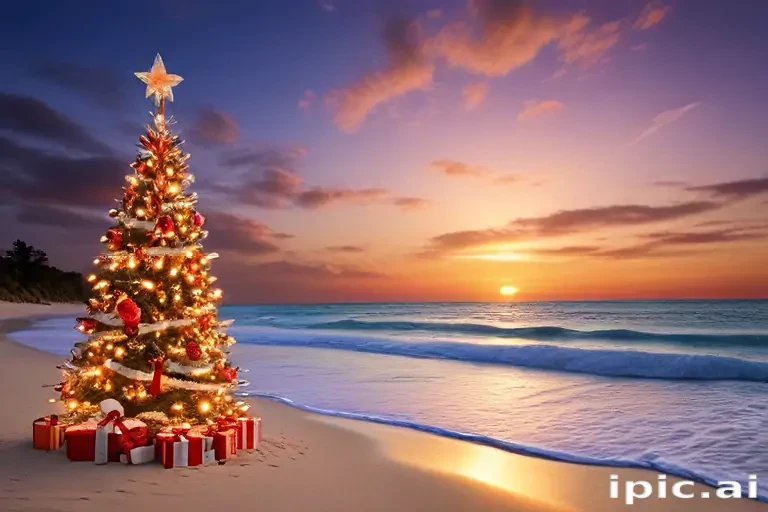 beach christmas wallpaper