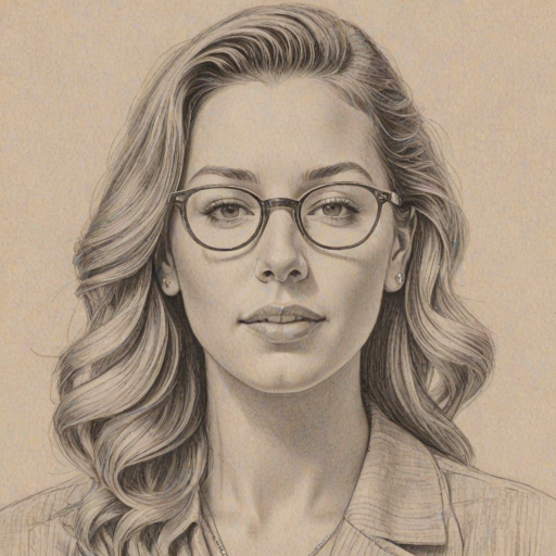 Sublime Colbie Caillat, pencil sketch, portrait of Radiant woman 1946s in glasses, hair style beatnik, outline, clear lines, fine lines, 8k