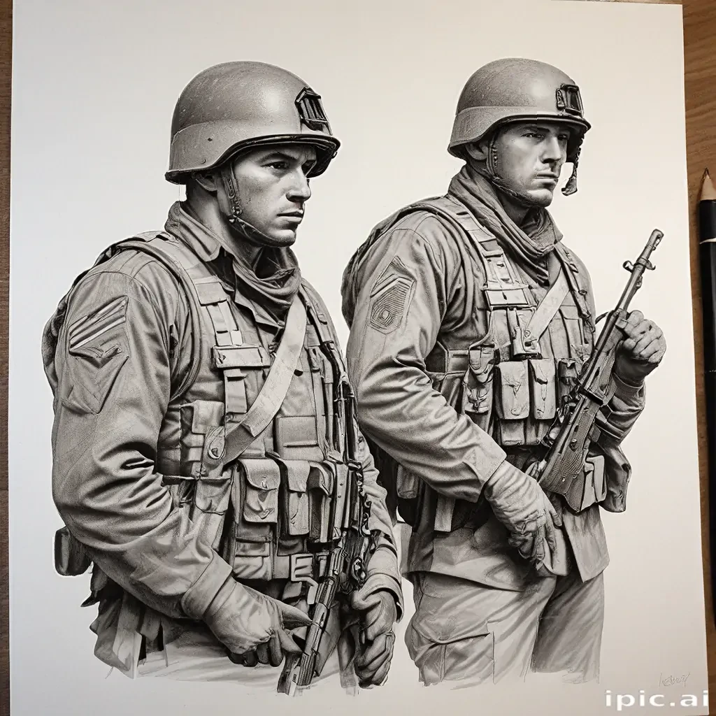 soldiers drawing