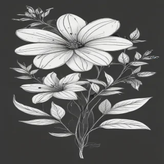 floral line art