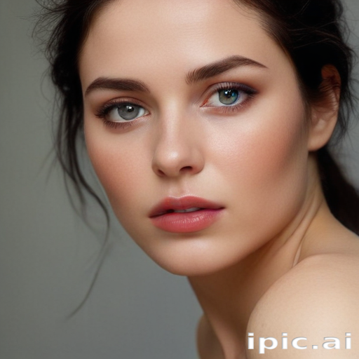 Captivating Portrait of a Young Woman with Striking Features and Expression