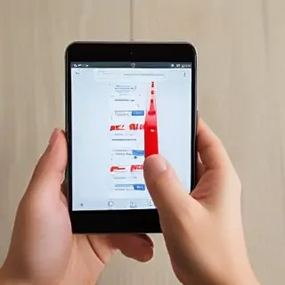 holding phone